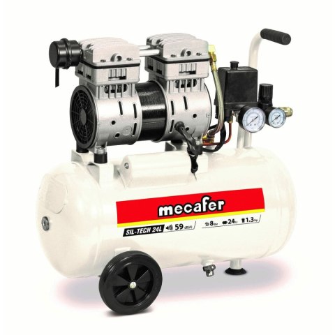 Kompresor Powietrza MECAFER 425523 Poziomy Cichy 8 bar 24 L