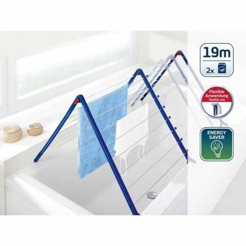 Stojak do suszenia prania Leifheit Bathtub Dryer Pegasus V 133 x 66,5 cm Niebieski Biały Metal