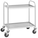Wózek kelnerski cateringowy 2 półkowy ze stali nierdzewnej do 150kg