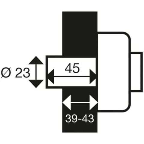 Zamek ryglowy Yale YV25DE-45 19,5 x 7 x 14 cm Stal Drzwi Ø 23 mm
