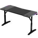 Biurko gamingowe dla graczy LED RGB HERO 3.6 regulacja wysokości 140x60cm - czarny