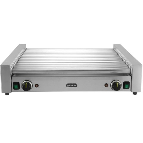 Podgrzewacz grill rolkowy do parówek hot-dogów dwustrefowy XL 14 rolek 65 cm 2000 W