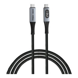 Kabel Verbatim USB-C(M) - USB-C(M) z wyświetlaczem, 1,2m, 240W, PD, czarny