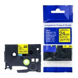 Taśma Brother P-Touch TZe-651 24mm x 8m (TZE651) - żółta, czarny nadruk