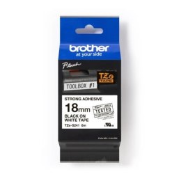 Taśma Brother P-Touch TZe-S241 18mm x 8m (TZES241) - biała, czarny nadruk