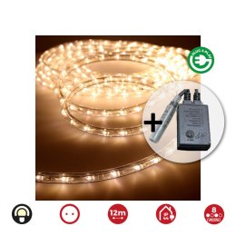 Wąż LED EDM 71492 Flexiled Przezroczysty Ciepła Biel Ciepłe Światło 12 m 8 Funkcje