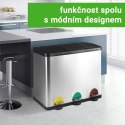 JAGO Kosz na śmieci z pedałem, stal nierdzewna, 3 x 20 L