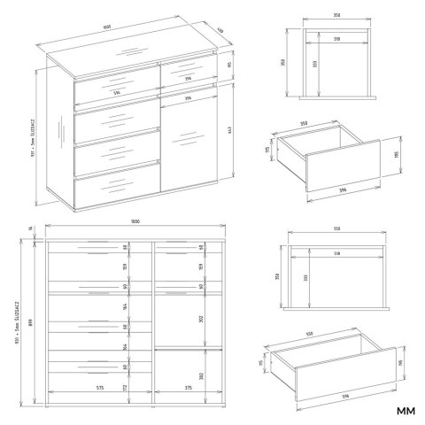 Komoda Malwa 1D5S BIAŁY