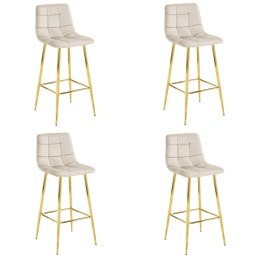 Hoker ARCETO - aksamit beż / nogi ZŁOTE x 4