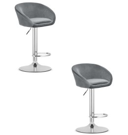 Hoker EAST - aksamit szary / baza chrom x 2