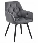 Krzesło JORK360 - ciemny szary aksamit / nogi czarne x 1