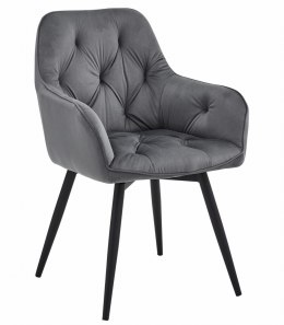 Krzesło JORK360 - ciemny szary aksamit / nogi czarne x 1