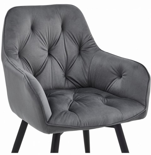 Krzesło JORK360 - ciemny szary aksamit / nogi czarne x 1