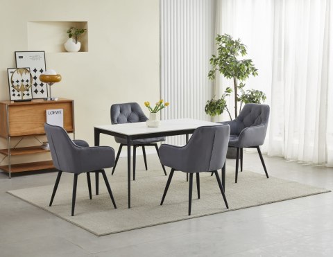 Krzesło JORK360 - ciemny szary aksamit / nogi czarne x 1