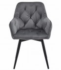 Krzesło JORK360 - ciemny szary aksamit / nogi czarne x 2