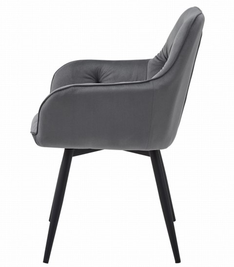 Krzesło JORK360 - ciemny szary aksamit / nogi czarne x 2
