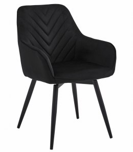 Krzesło NANA360 - czarny aksamit / nogi czarne x 1