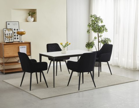 Krzesło NANA360 - czarny aksamit / nogi czarne x 1