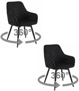 Krzesło NANA360 - czarny aksamit / nogi czarne x 2