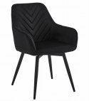 Krzesło NANA360 - czarny aksamit / nogi czarne x 2