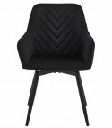 Krzesło NANA360 - czarny aksamit / nogi czarne x 2