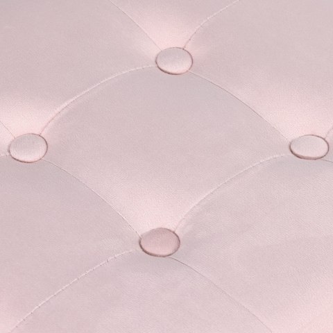 Pufa składana L z guzikami - 38x38x38cm aksamit róż x 8