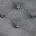 Pufa składana L z guzikami - 38x38x38cm aksamit szara