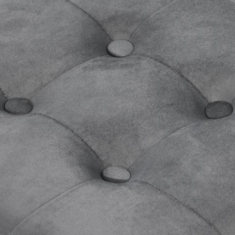 Pufa składana L z guzikami - 38x38x38cm aksamit szara