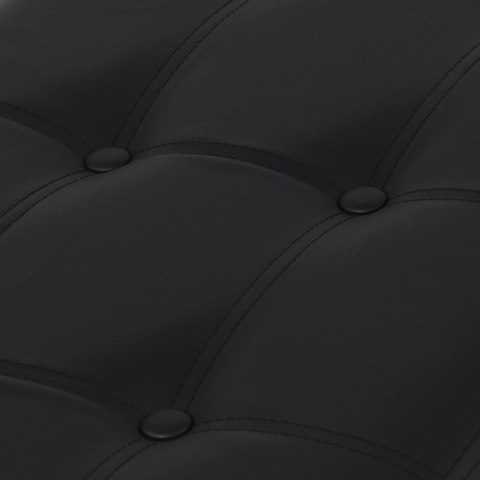Pufa składana XXL z guzikami - 80x40x40cm ekoskóra czarna