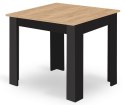 Stół NP 80x80 Artisan nogi czarne + 4 krzesła OSAKA czarny nogi naturalne