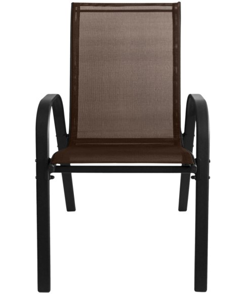 Stół kwadrat ISLAND 70cm + 4x Krzesło SOFIA brąz