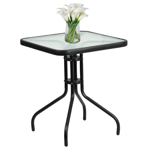 Stół kwadrat ISLAND 70cm + 4x Krzesło SOFIA ciemny szary