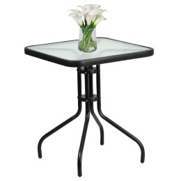 Stół kwadrat ISLAND 70cm + 4x Krzesło SOFIA czarne