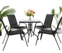 Stół kwadrat ISLAND 70cm + 4x Krzesło SOFIA czarne