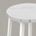Taboret barowy - marmur / nogi białe