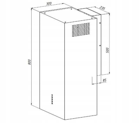 Okap kominowy AKPO WK-4 CUBERA WL CZARNY MAT T520 M3 / CZARNY FILTR ALUMINIOWY