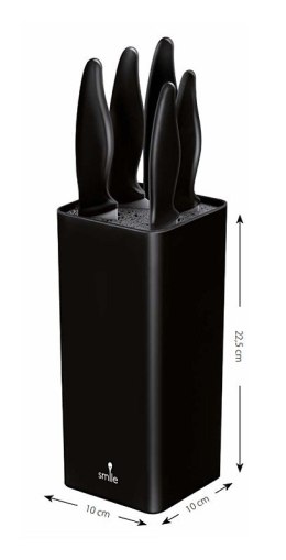 Zestaw noży w bloku Smile SNS-6 6-elementowy czarny