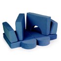 Fotel modułowy dla dzieci DIY 8 miękkich poduch składany - niebieski ECOTOYS
