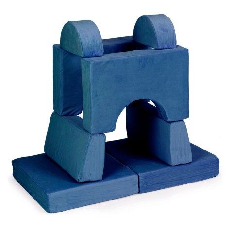 Fotel modułowy dla dzieci DIY 8 miękkich poduch składany - niebieski ECOTOYS