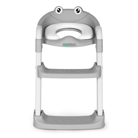 Nakładka na toaletę dla dzieci ze schodkami i drabinką szara ECOTOYS