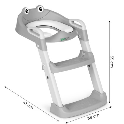 Nakładka na toaletę dla dzieci ze schodkami i drabinką szara ECOTOYS