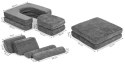Sofa składana modułowa dla dzieci duża 2-osobowa DIY 10 miękkich poduch tkanina szenilowa - szara ECOTOYS