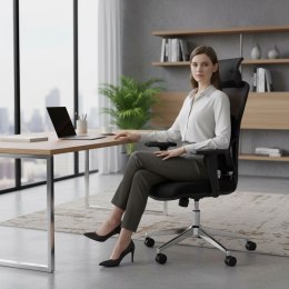 Fotel biurowy obrotowy ergonomiczny regulacja wysokości czarny ModernHome