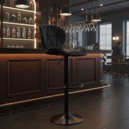 Hoker stołek barowy obrotowy regulacja wysokości podnóżek czarny ModernHome