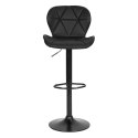 Hoker stołek barowy obrotowy regulacja wysokości podnóżek czarny ModernHome
