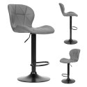 Hoker stołek barowy obrotowy regulacja wysokości podnóżek szary ModernHome