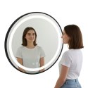 Lustro łazienkowe LED okrągłe ścienne 80 cm 3 barwy anti-fog włącznik dotykowy ModernHome
