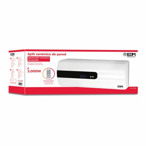 Ceramiczny Grzejnik Ścienny Split EDM 07206 Biały 1000-2000 W 1000 - 2000 W