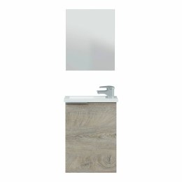 Półka z wieszakiem i lustrem Forés Brązowy