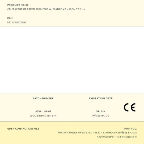 Ceramiczny Grzejnik Elekryczny Alpina Biały 1000-2000 W